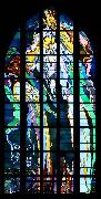 Stanislaw Wyspianski Stained glass window in Franciscan Church, designed by Wyspiaeski France oil painting artist